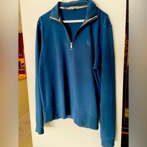 Burberry pull over in med size dark bluish green color.
